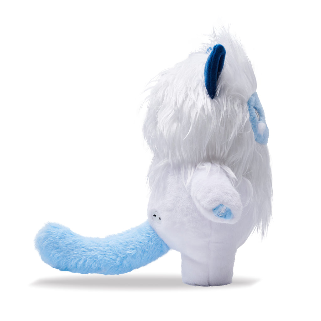 EBLOMA AI interactive Yeti plush toy side view.